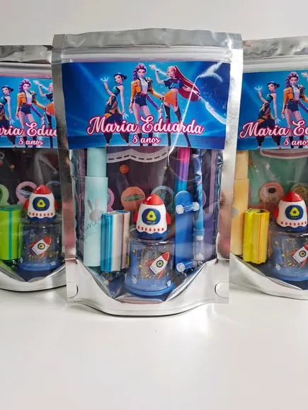 Kit Papelaria Saquinho Zip Personalizado Guerreiras Kpop
