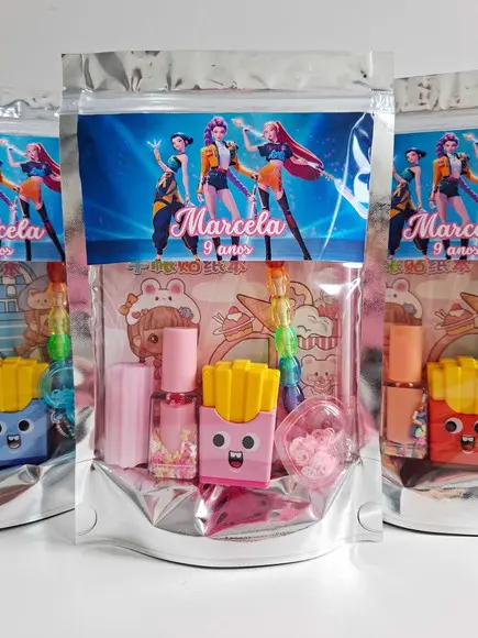 Kit Papelaria Saquinho Zip Personalizado Guerreiras Kpop