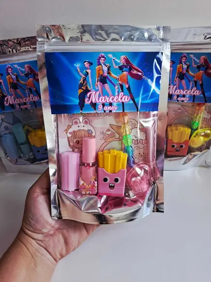 Kit Papelaria Saquinho Zip Personalizado Guerreiras Kpop