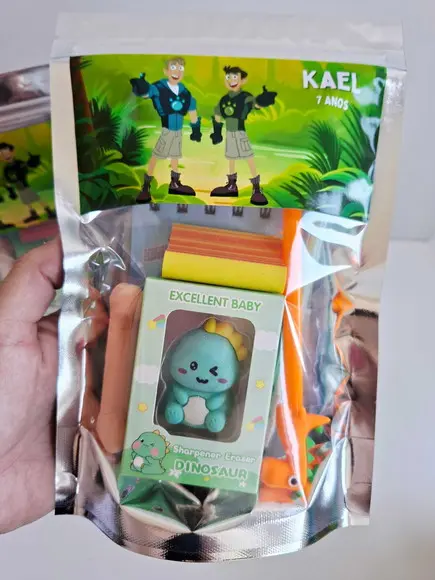 Kit Papelaria Saquinho Zip Personalizado Irmãos Kratts