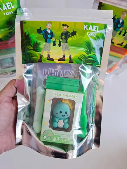 Kit Papelaria Saquinho Zip Personalizado Irmãos Kratts