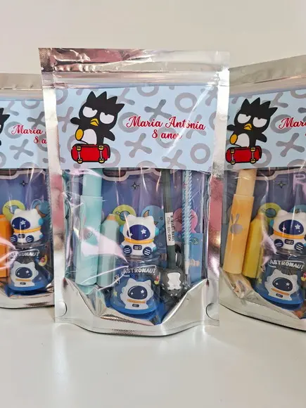 Kit Papelaria Saquinho Zip Personalizado Kuromi