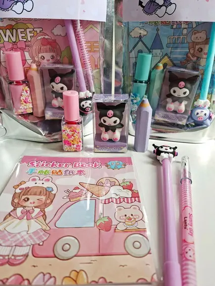 Kit Papelaria Saquinho Zip Personalizado Kuromi