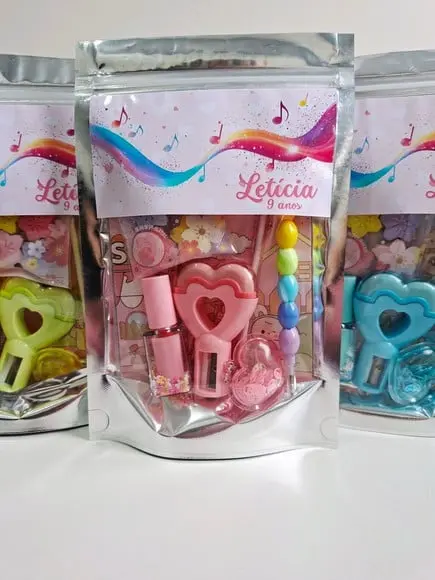 Kit Papelaria Saquinho Zip Personalizado Música