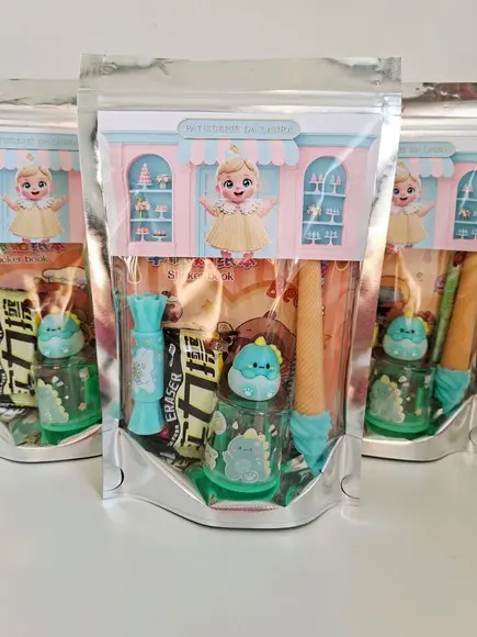 Kit Papelaria Saquinho Zip Personalizado Patisserie