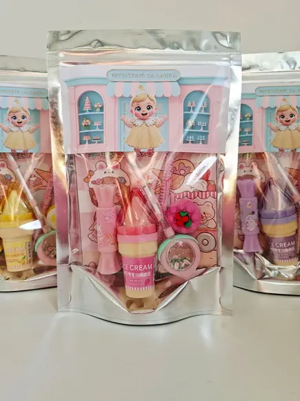Kit Papelaria Saquinho Zip Personalizado Patisserie