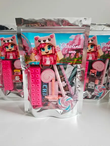 Kit Papelaria Saquinho Zip Personalizado Roblox