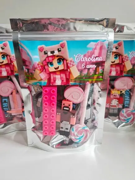 Kit Papelaria Saquinho Zip Personalizado Roblox