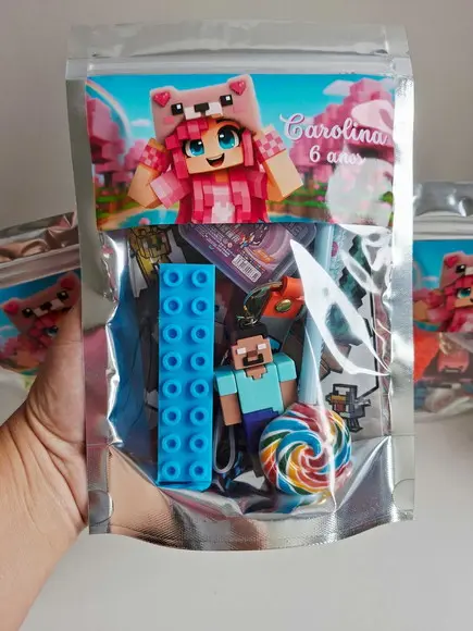 Kit Papelaria Saquinho Zip Personalizado Roblox