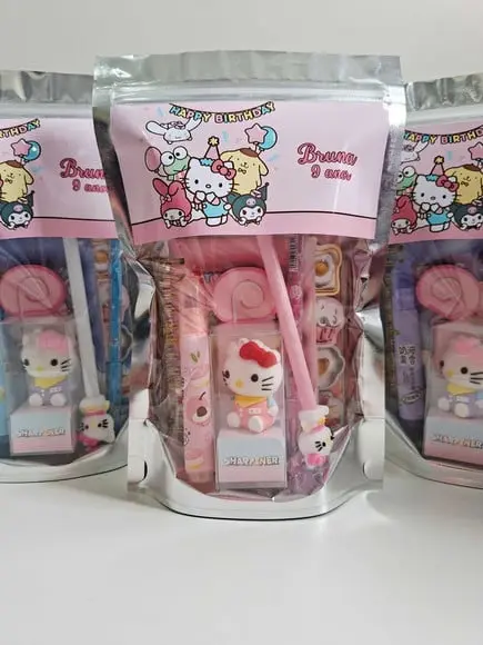Kit Papelaria Saquinho Zip Personalizado Sanrio