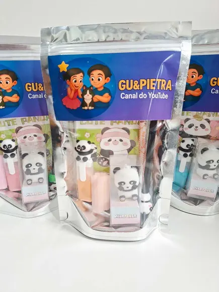 Kit Papelaria Saquinho Zip Personalizado Youtuber