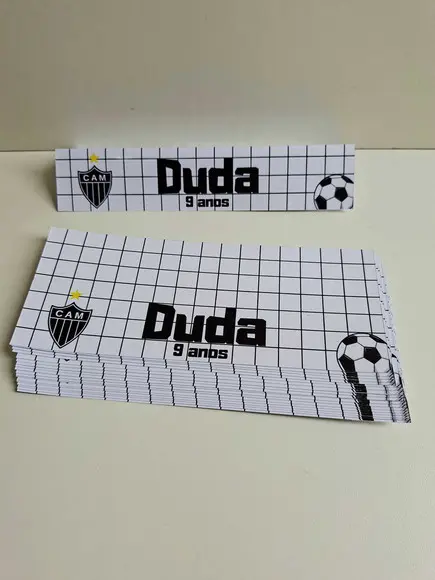 Lapela Personalizada 20x4cm com Saquinho Futebol