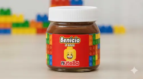 Rótulo Adesivo Mini Nutella Personalizado Lego