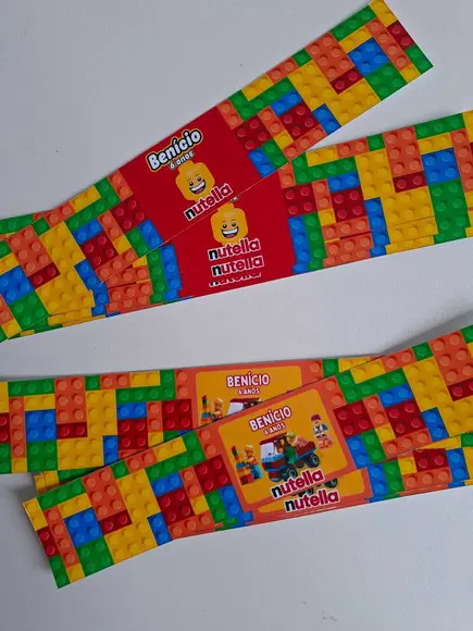 Rótulo Adesivo Mini Nutella Personalizado Lego