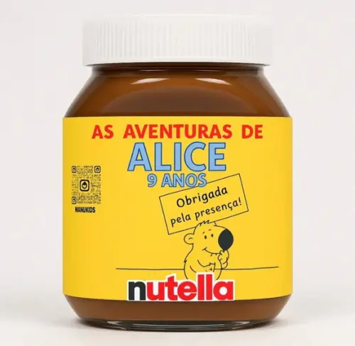 Rótulo Adesivo Mini Nutella Personalizado Capivara
