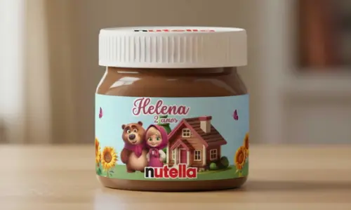 Rótulo Adesivo Mini Nutella Personalizado Urso
