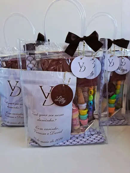 Sacola Bolsa Cristal Personalizada 20x28 Casamento