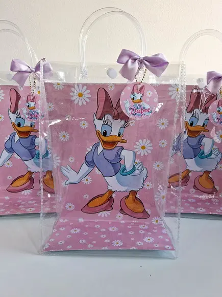Sacola Bolsa Cristal Personalizada 20x28 Pequeno Margarida