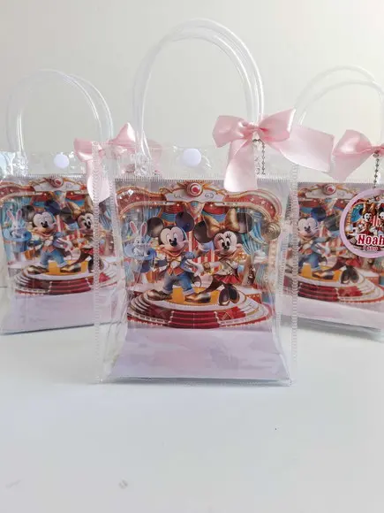 Sacolinha Cristal Personalizada 15x13 Mickey Minnie