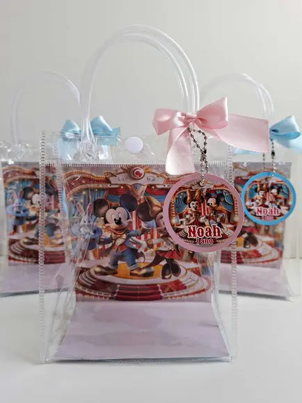 Sacolinha Cristal Personalizada 15x13 Mickey Minnie