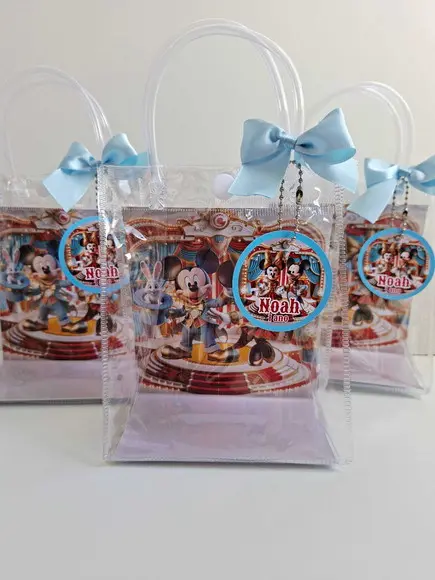 Sacolinha Cristal Personalizada 15x13 Mickey Minnie