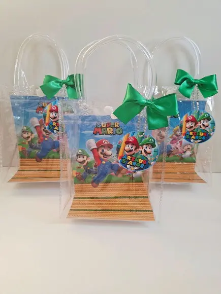 Sacolinha Cristal Personalizada 15x13 Super Mário