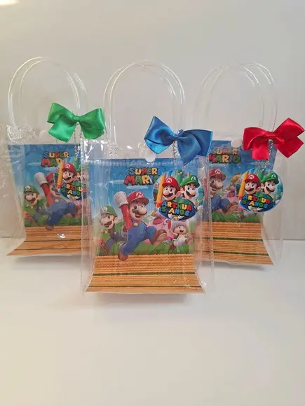 Sacolinha Cristal Personalizada 15x13 Super Mário
