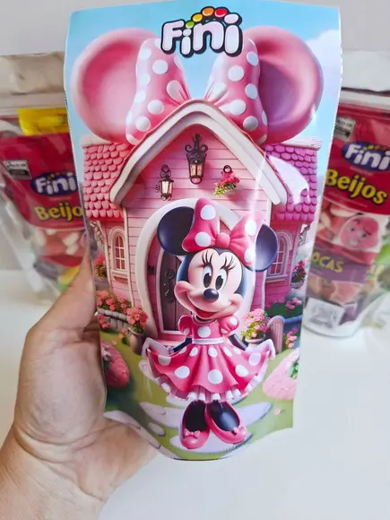 Saquinho Zip com Bala Fini 12x19,5cm Minnie