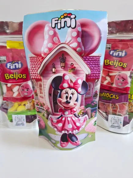 Saquinho Zip com Bala Fini 12x19,5cm Minnie