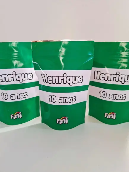 Saquinho Zip com Bala Fini 13x18cm Time de Futebol