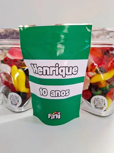 Saquinho Zip com Bala Fini 13x18cm Time de Futebol
