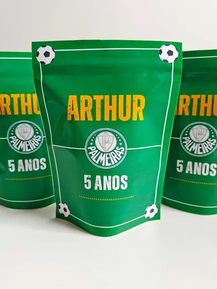 Saquinho Zip com Bala Fini 13x18cm Time de Futebol