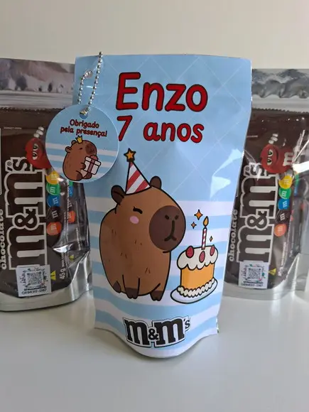 Saquinho Zip com M&ms 12x20 Capivara