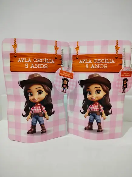 Saquinho Zip com Tag Lembrancinha 10x15 Boiadeira