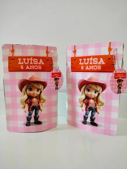 Saquinho Zip com Tag Lembrancinha 12x19,5 Boiadeira Loira