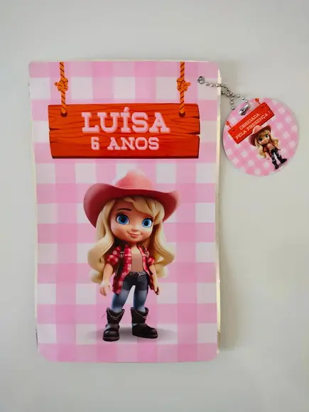 Saquinho Zip com Tag Lembrancinha 12x19,5 Boiadeira Loira