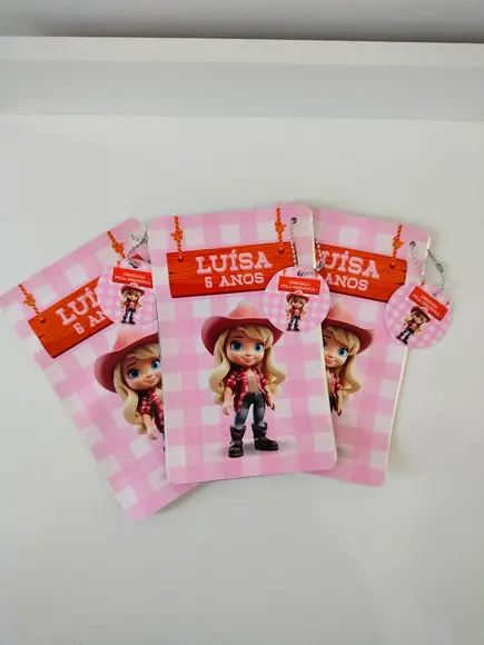 Saquinho Zip com Tag Lembrancinha 12x19,5 Boiadeira Loira