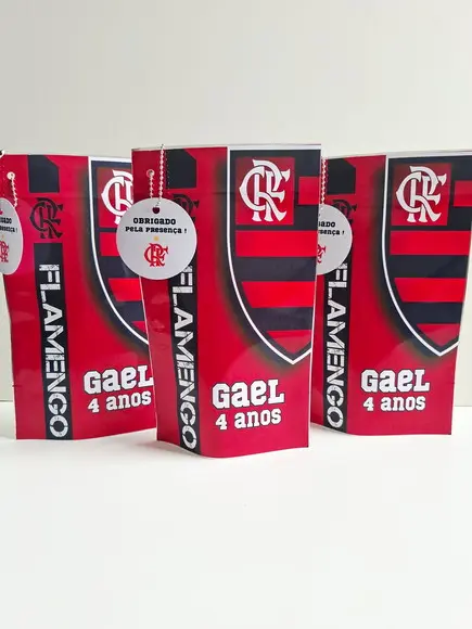 Saquinho Zip com Tag Lembrancinha 12x19,5 Futebol