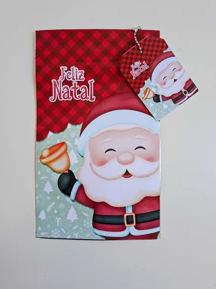 Saquinho Zip com Tag Lembrancinha 12x19,5 Natal