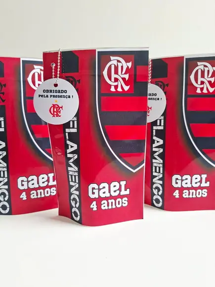 Saquinho Zip com Tag Lembrancinha 12x19,5 Futebol