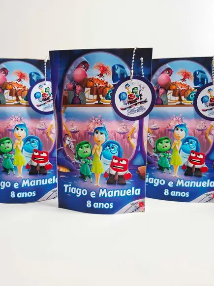 Saquinho Zip com Tag Lembrancinha 13x18 Divertidamente