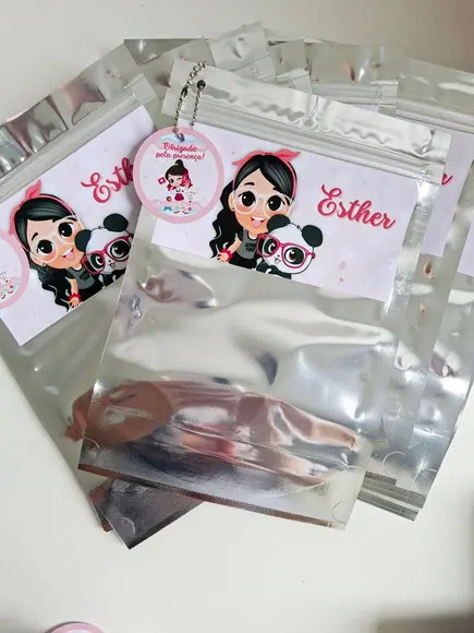 Saquinho Zip com Tag para Lembrancinha 16x24 Luluca