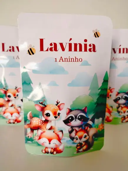 Saquinho Zip Lembrancinha 12x19,5 Bosque Encantado