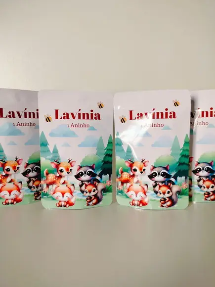 Saquinho Zip Lembrancinha 12x19,5 Bosque Encantado
