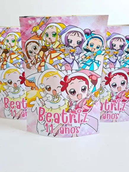 Saquinho Zip Lembrancinha 12x19,5 Ojamajo Doremi