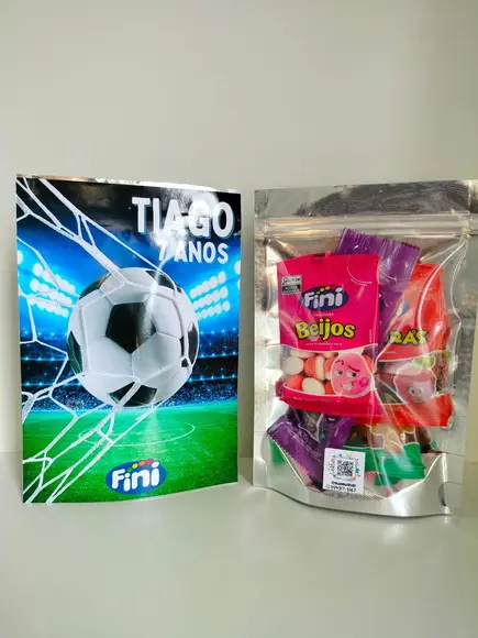 Saquinho Zip Lembrancinha com Fini Futebol