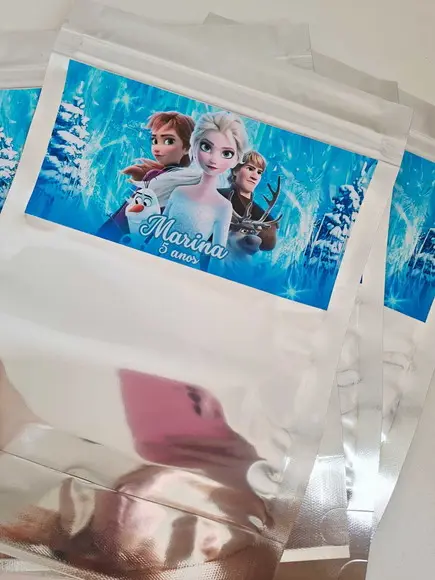 Saquinho Zip para Lembrancinha 16x24 Frozen