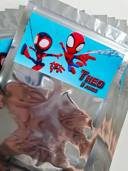 Saquinho Zip para Lembrancinha 16x24 Homem Aranha