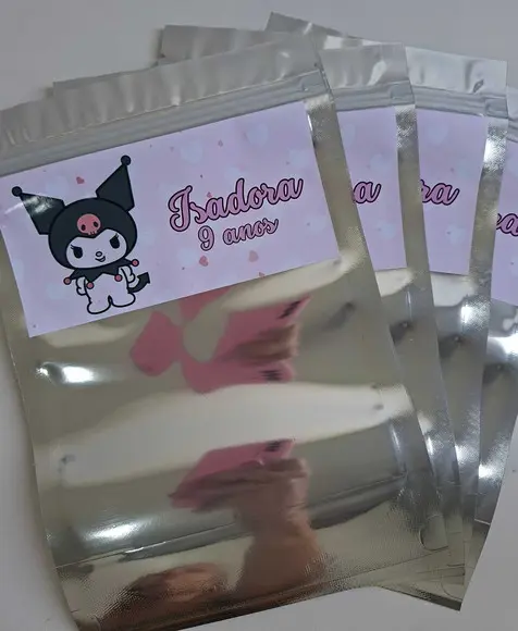 Saquinho Zip para Lembrancinha 16x24 Kuromi