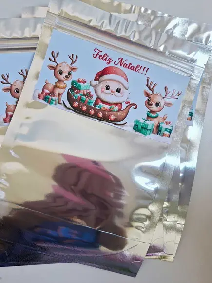 Saquinho Zip para Lembrancinha 16x24 Natal